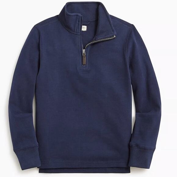 NWT J.Crew Crewcuts Boys' Sueded Half Zip Popover Sweatshirt Navy Blue S (6-7) - Picture 9 of 9